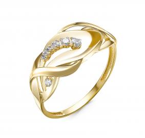 Кольцо из лимонного золота КЮЗ Del'ta Dл117737 с фианитом Dл117737 фото