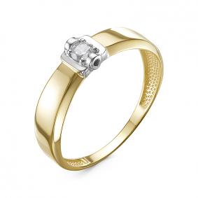 Кольцо из лимонного золота КЮЗ Del'ta Dл117929 с фианитом Dл117929 фото