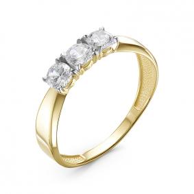 Кольцо из лимонного золота КЮЗ Del'ta Dл117991 с фианитом Dл117991 фото