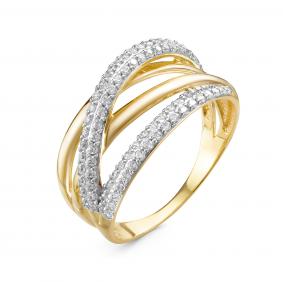 Кольцо из лимонного золота КЮЗ Del'ta Dл118004 с фианитом Dл118004 фото