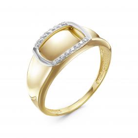 Кольцо из лимонного золота КЮЗ Del'ta Dл118414 с фианитом Dл118414 фото
