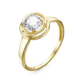 Кольцо из лимонного золота КЮЗ Del'ta Dл118440 с фианитом Dл118440 фото