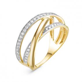 Кольцо из лимонного золота КЮЗ Del'ta Dл118449 с фианитом Dл118449 фото