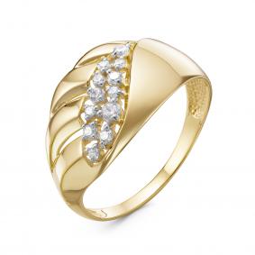 Кольцо из лимонного золота КЮЗ Del'ta Dл118508 с фианитом Dл118508 фото