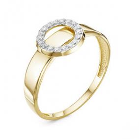 Кольцо из лимонного золота КЮЗ Del'ta Dл118953 с фианитом Dл118953 фото