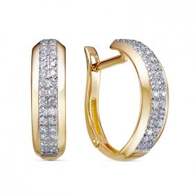 Золотые серьги КЮЗ Del'ta Dл1200925 с фианитом Dл1200925 фото