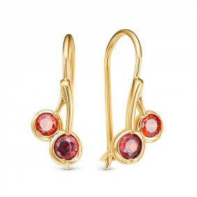 Золотые серьги КЮЗ Del'ta Dл1202338 с фианитом Dл1202338 фото