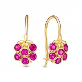 Золотые серьги КЮЗ Del'ta Dл1202394 с фианитом Dл1202394 фото