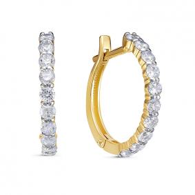 Золотые серьги КЮЗ Del'ta Dл1202403 с фианитом Dл1202403 фото