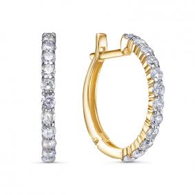 Золотые серьги КЮЗ Del'ta Dл1202405 с фианитом Dл1202405 фото