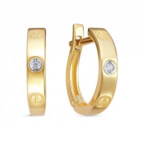 Серьги из лимонного золота КЮЗ Del'ta Dл1202573 с фианитом Dл1202573 фото