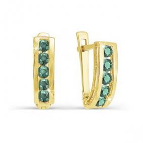 Серьги из лимонного золота КЮЗ Del'ta Dл120319 с фианитом Dл120319 фото