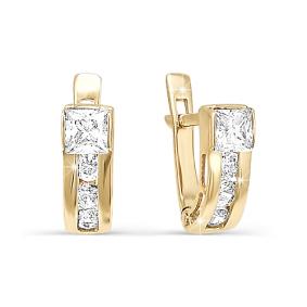 Серьги из лимонного золота КЮЗ Del'ta Dл120331 с фианитом Dл120331 фото