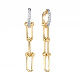 Золотые серьги КЮЗ Del'ta Dл1204024 с фианитом Dл1204024 фото