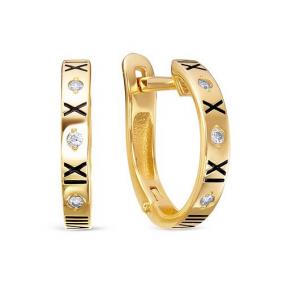 Серьги из лимонного золота КЮЗ Del'ta Dл1204717 с фианитом Dл1204717 фото