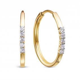 Золотые серьги КЮЗ Del'ta Dл1204783 с фианитом Dл1204783 фото