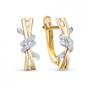 Серьги из лимонного золота КЮЗ Del'ta Dл1205224 с фианитом Dл1205224 фото