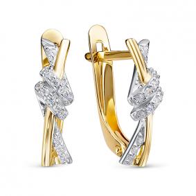 Серьги из лимонного золота КЮЗ Del'ta Dл1205322 с фианитом Dл1205322 фото