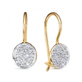 Золотые серьги КЮЗ Del'ta Dл1205967 с фианитом Dл1205967 фото