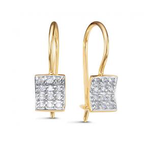 Золотые серьги КЮЗ Del'ta Dл1205989 с фианитом Dл1205989 фото