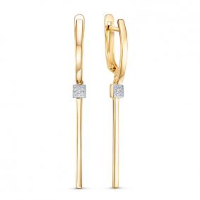 Серьги из лимонного золота КЮЗ Del'ta Dл1206204 с фианитом Dл1206204 фото