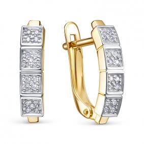 Серьги из лимонного золота КЮЗ Del'ta Dл1206255 с фианитом Dл1206255 фото