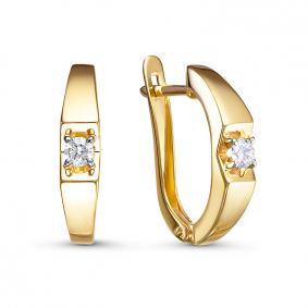 Серьги из лимонного золота КЮЗ Del'ta Dл1206321 с фианитом Dл1206321 фото
