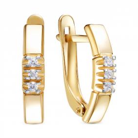 Серьги из лимонного золота КЮЗ Del'ta Dл1207047 с фианитом Dл1207047 фото