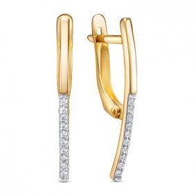 Серьги из лимонного золота КЮЗ Del'ta Dл1207051 с фианитом Dл1207051 фото