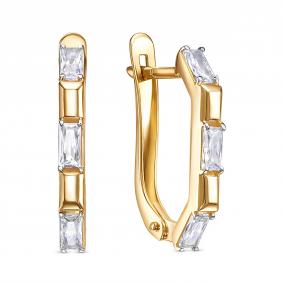 Золотые серьги КЮЗ Del'ta Dл1207088 с фианитом Dл1207088 фото