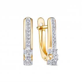 Золотые серьги КЮЗ Del'ta Dл1207116 с фианитом Dл1207116 фото
