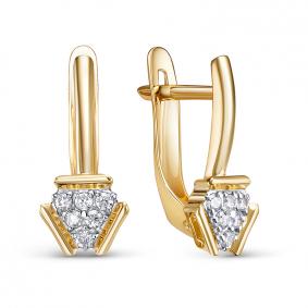 Серьги из лимонного золота КЮЗ Del'ta Dл1207221 с фианитом Dл1207221 фото
