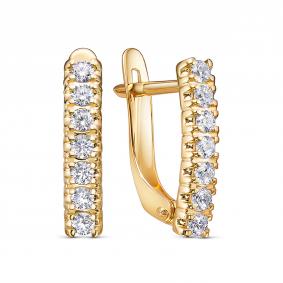 Золотые серьги КЮЗ Del'ta Dл1207892 с фианитом Dл1207892 фото