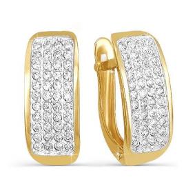 Серьги из лимонного золота КЮЗ Del'ta Dл121143 с фианитом Dл121143 фото