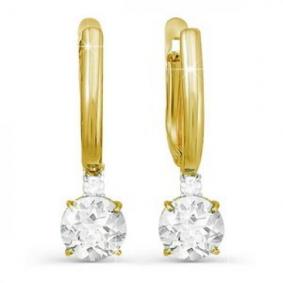 Серьги из лимонного золота КЮЗ Del'ta Dл121443 с фианитом Dл121443 фото