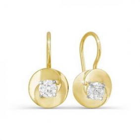 Серьги из лимонного золота КЮЗ Del'ta Dл121852 с фианитом Dл121852 фото