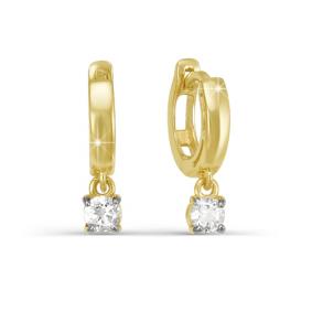 Золотые серьги КЮЗ Del'ta Dл122434 с фианитом Dл122434 фото