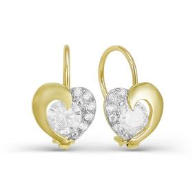 Золотые серьги КЮЗ Del'ta Dл123013 с фианитом Dл123013 фото