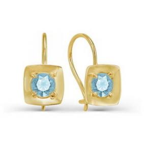 Серьги из лимонного золота КЮЗ Del'ta Dл123071 с фианитом Dл123071 фото