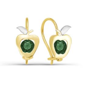 Золотые серьги КЮЗ Del'ta Dл123144 с фианитом Dл123144 фото