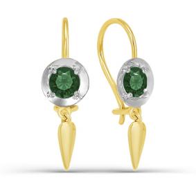 Золотые серьги КЮЗ Del'ta Dл123182 с кварцем Dл123182 фото