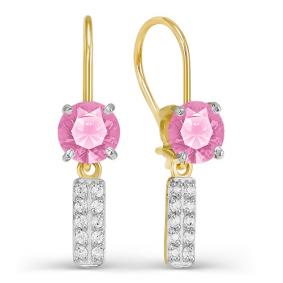 Золотые серьги КЮЗ Del'ta Dл123185 с фианитом Dл123185 фото