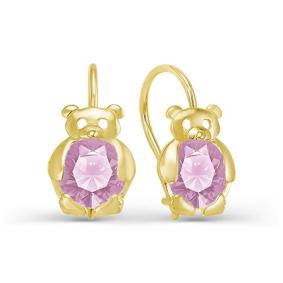 Золотые серьги КЮЗ Del'ta Dл123195 с фианитом Dл123195 фото