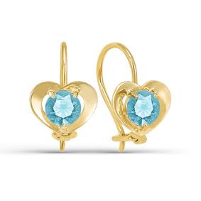 Золотые серьги КЮЗ Del'ta Dл123214 с фианитом Dл123214 фото