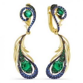 Серьги из лимонного золота КЮЗ Del'ta Dл123992 с фианитом Dл123992 фото