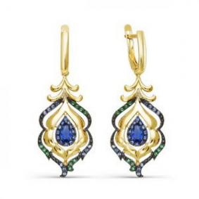 Серьги из лимонного золота КЮЗ Del'ta Dл123998 с фианитом Dл123998 фото