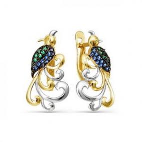 Серьги из лимонного золота КЮЗ Del'ta Dл124155 с фианитом Dл124155 фото