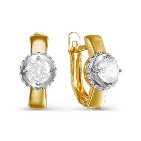 Серьги из лимонного золота КЮЗ Del'ta Dл124466 с фианитом Dл124466 фото