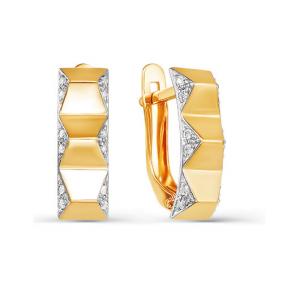 Золотые серьги КЮЗ Del'ta Dл124762 с фианитом Dл124762 фото