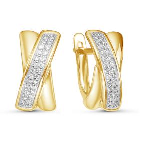 Серьги из лимонного золота КЮЗ Del'ta Dл125581 с фианитом Dл125581 фото